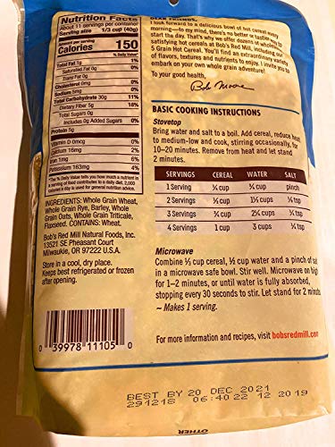 Bob's Red Mill 5 Grain Rolled Hot Cereal, 16 Oz (Pack of 4) image 4
