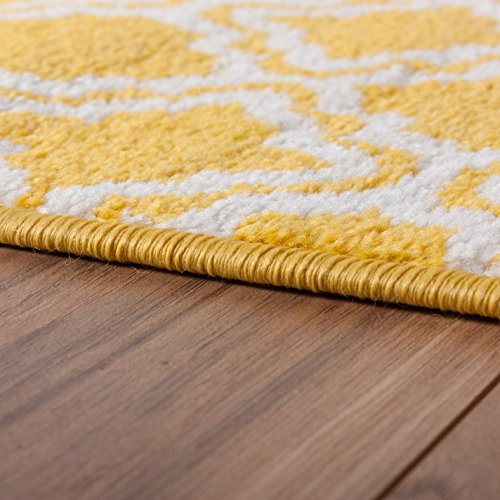 Well Woven Kids Starbright Calipso Modern Geometric Trellis Yellow 2' X 7'3" Runner Area Rug #TOP2