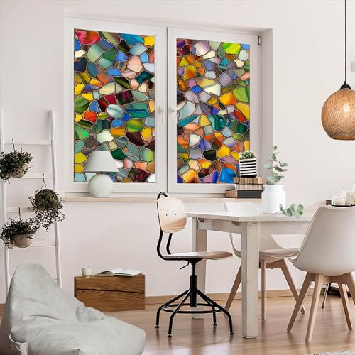 Película adhesiva abstracta para ventana 17.7x23.6 pulgadas x2 miniatura 5