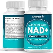 مكمل NAD+ - ليبوسومال + ريسفيراترول للنساء والرجال، أستازانتين، CoQ10، حمض ألفا ليبويك، شاي أخضر، يوروليثين - 60 كبسولة