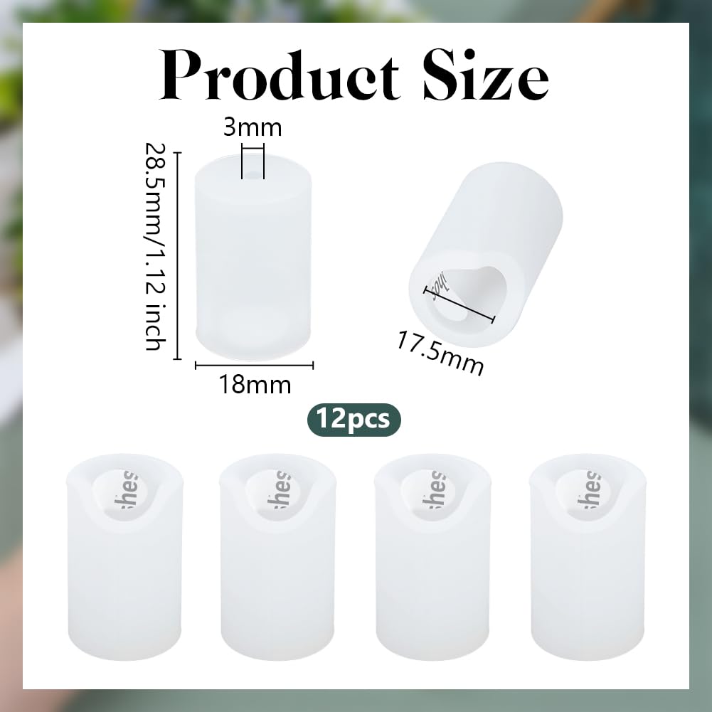 OLYCRAFT 12Pcs White Silicone Anti-Collision Corner Drawer Bumpers Cabinet Handle Protection Covers Corner Protector Round Silicone Cabinet Handle Guards for Shoe Vanity Drawer Kitchen-17.5mm - Image 2