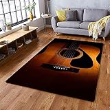 Area Rug-Guitar Rug, Music is Life Guitar is Love, Guitarist Guitar Lover QNK637R, 3x5 ft. Fluffy Ca