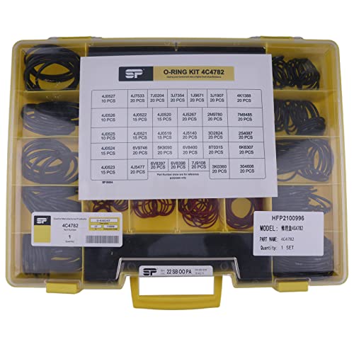 Image of 580PCS Seal O-Ring Kit 4C-4782 270-1528 Compatible for Caterpillar SAE STOR ORFS 61 62 Nitrile 90, Hydraulic Hose Fitting Orings
