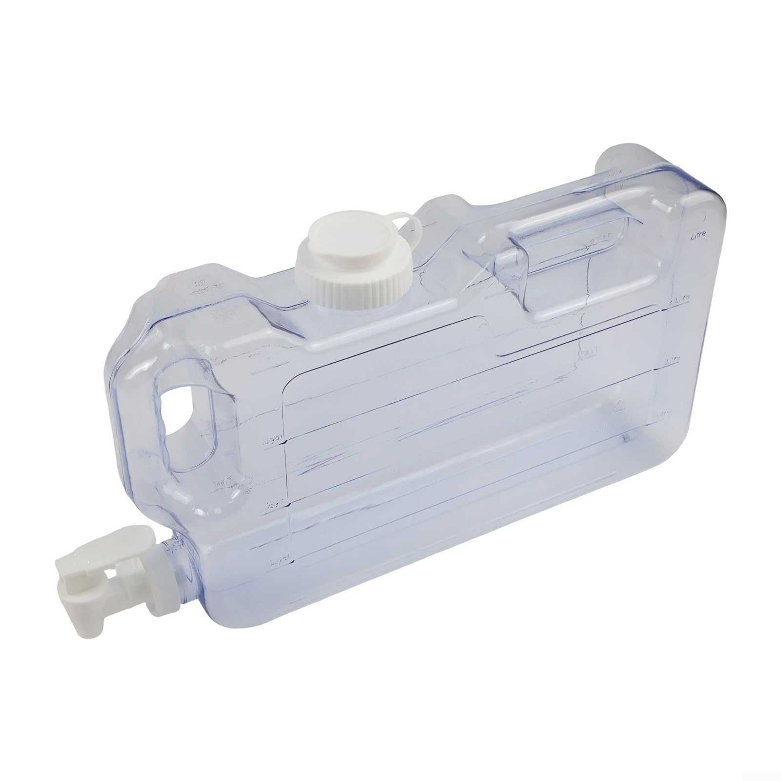 Dispensador de agua potable de plástico, 3-7,5 L, reutilizable con grifo para frigorífico, azul transparente (4L)