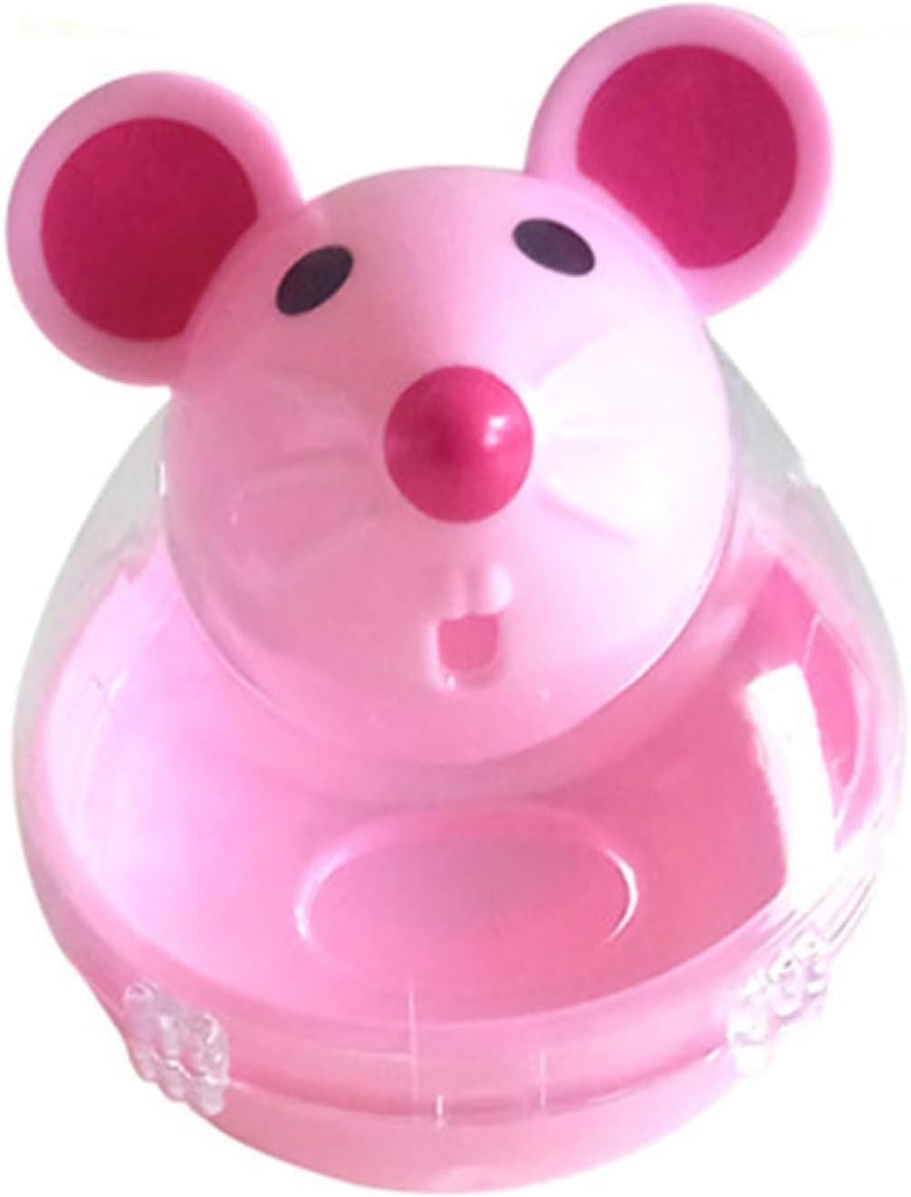Elzhan Mouse Shape Interactive Toys for Cats Toy,Play Cat Toy Pet Cat,Kitte Treat Holder Food Storage Dispenser Chew Play Toy for Indoor Cat and Kitten Exercise,Mice and Animal Toys (Pink)