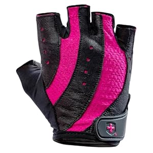 Harbinger Women’s Pro Gloves with Vented Cushioned Leather Palm for Weightlifting, Training, Fitness, and Gym Workouts