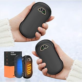 Hand Warmers Rechargeable, 2 in1 Magnetic Rechargeable USB Hand Warmers, 5000mAh * 2 Packs Long Lasting Hand Heater for Winter Outdoor Camping, Hunting, Warm Gift for Kids, Men, Women