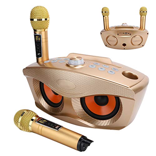 Garsentx Máquina de karaokê Bluetooth 4.2 duplo microfone portátil para karaokê sem fio, máquina de