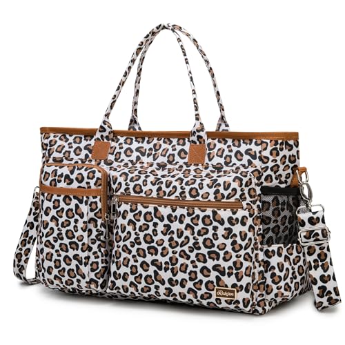 Rabjen Nurse Tote Bag for Work with Padded 15.6” Laptop Sleeve, Medical Supplies Shoulder Bag for Home Health Care