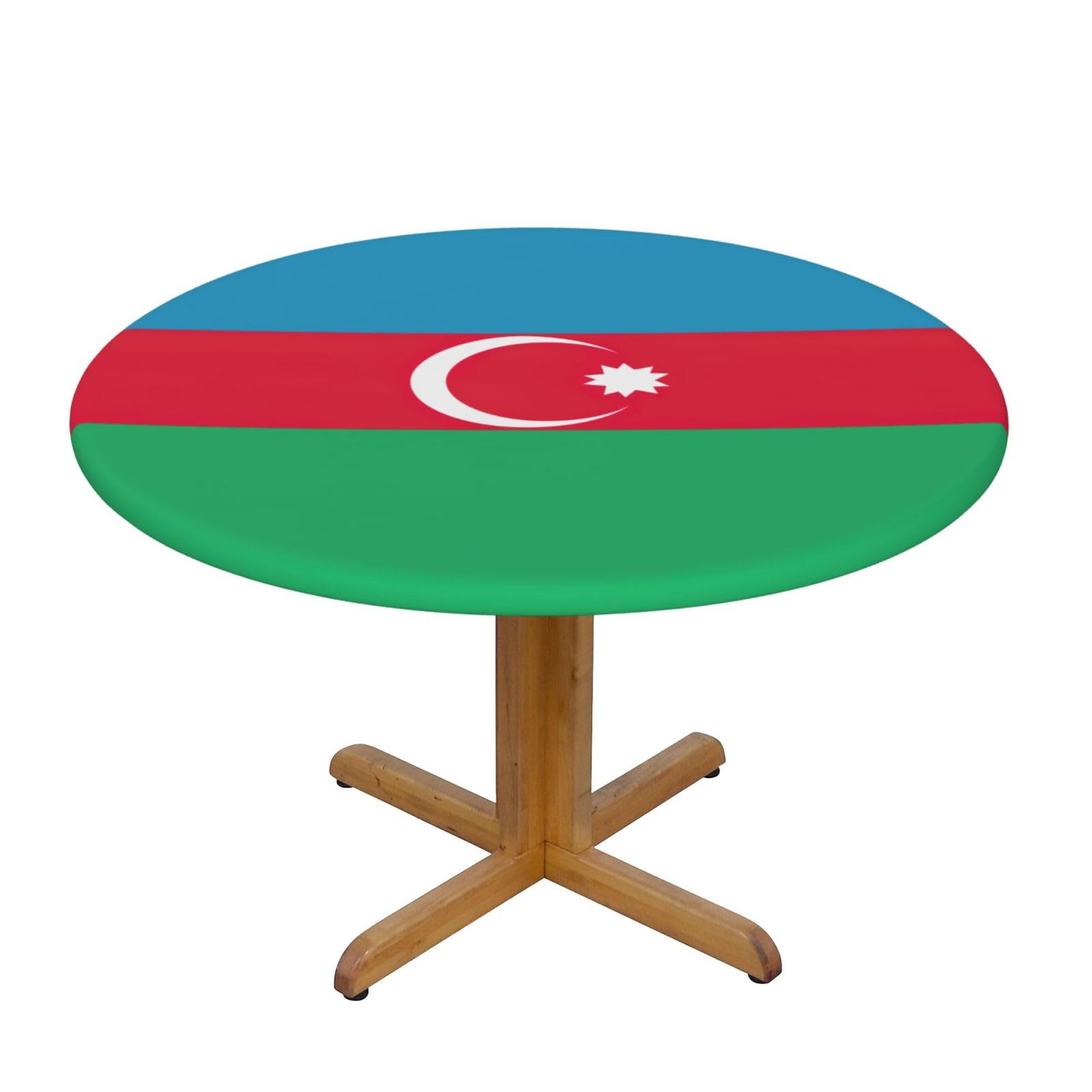 Flag Of Azerbaijan Print Oxford Wipeable Tablecloth Oil-Resistant Outdoor Table Cover Reusable Birthday Table Protector