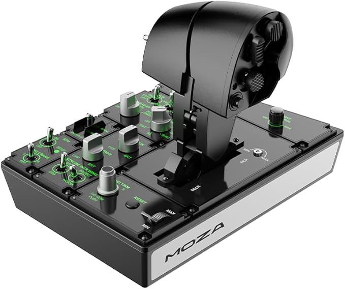 MOZA MTP Throttle Panel for realistic aviation control of flight simulations, 27 programmable switches, compatible with PC - Black