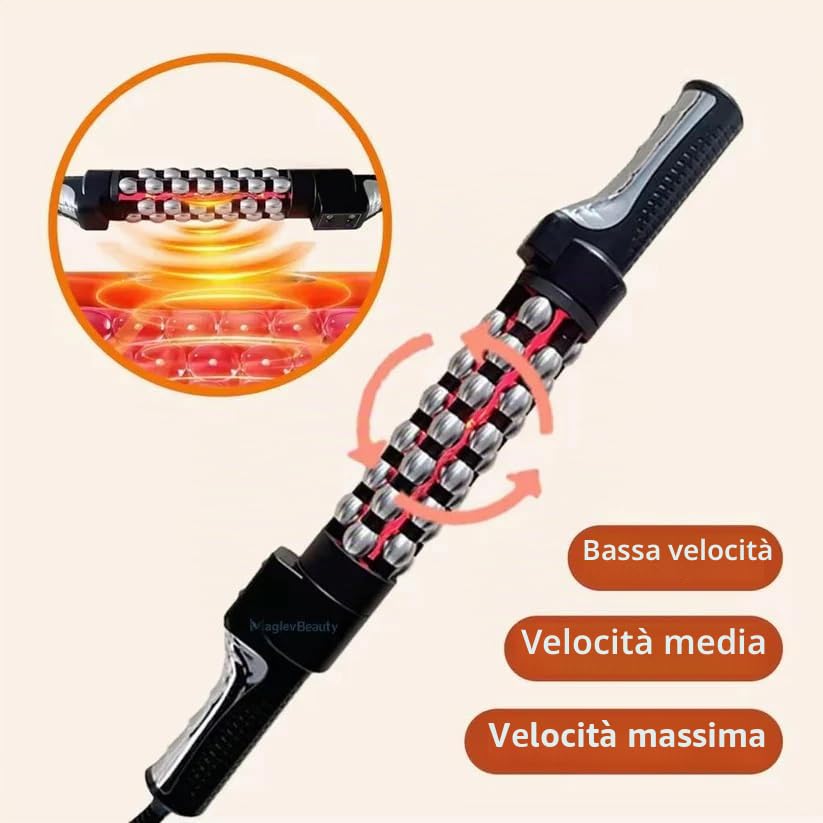 4DERMA Roller Infrarossi 2 in 1 per Massaggio Muscolare e Body Shaping, con Temperatura Regolabile 35-55°C e Velocità Regolabili, per Riduzione Peso e Drenaggio Linfatico