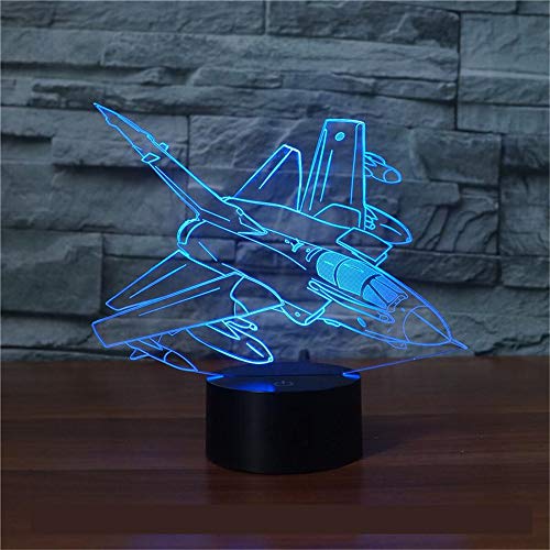 Nouvel avion 3d coloré télécommande 3d lampes de table pour vivre 7 changement de couleur chambre de bébé bureau lampe de bureau 3d Led Night Light ## 2