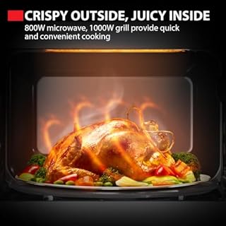 Toshiba Black Microwave 20 Liter Digital 800W Microwave Oven with 1000W Grill, Combination compact with 5 Power Levels, 8 Auto Menus, Grill, Combi, Digital Clock, Mirror Door Finish, MW3-AG20PF(MB)