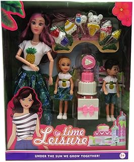 طقم عرائس أسري ليجر تايم مع 3 عرائس وإكسسوارات كعكة ومشابك طعام لعمر 3 سنوات فما فوق