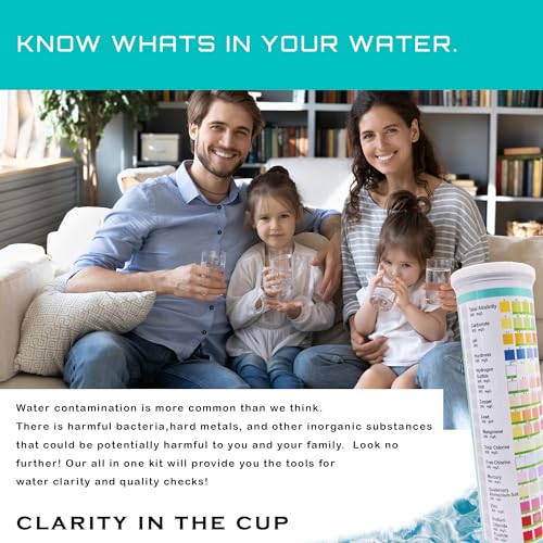 PRIMED | 20-in-1 Drinking Water Test Kit | 125 Testing Strips | 2 Bacteria Tests | At Home Water Testing Kit - Tap & Well | 20 Parameters | BONUS Tracking Chart | Lead Iron Chlorine Copper pH & More