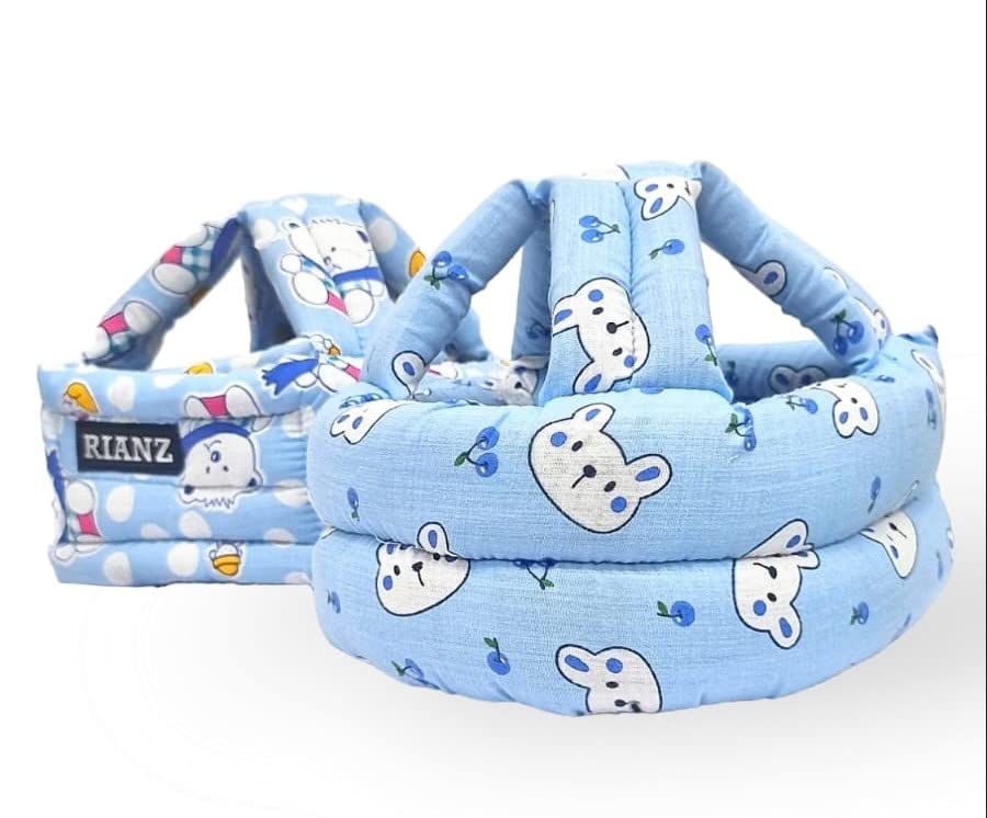 RIANZ 1 Pc Baby Infant Toddler Helmet No Bumps Safety Head Cushion Bumper Bonnet, Adjustable Protective Cap Child Safety Headguard Hat for Running Walking Crawling (Multi Color)