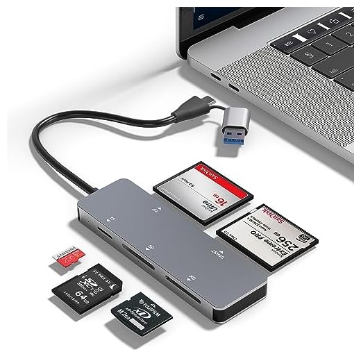 CFast Kartenleser, USB 3.0 USB C CFast 2.0 Kartenleser, 5Gbps Aluminium CFast Speicherkartenadapter für SanDisk, Lexar, Transcend, Sony Card, 5 Karten gleichzeitig lesen für CFast/CF/SD/TF/XD Karten