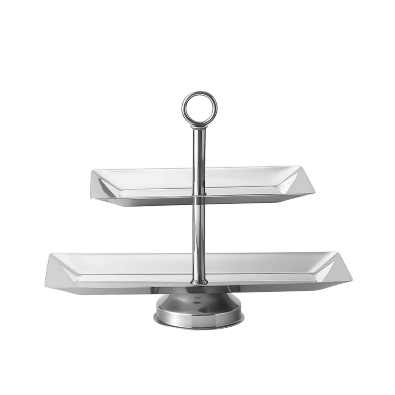 Banja Dos Pisos Plateado Dos Niveles Elegante Vajilla para Reposteros, Bufés , style to 2