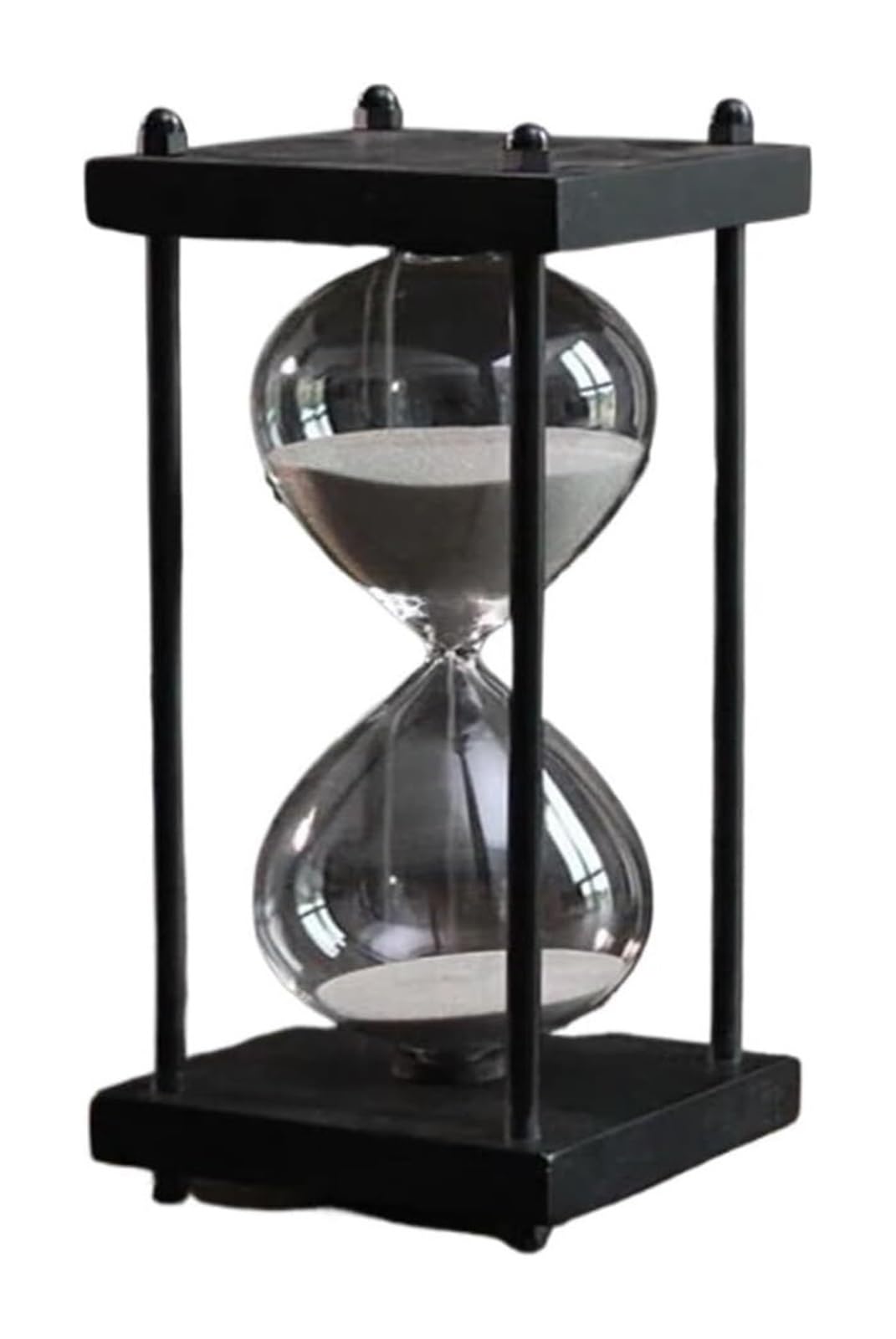 Wooden Hourglass Timer, Hourglass Sand Timer Multicolor 30/45/60 Min Glass Home Ornaments Kitchen Clock(Grey,60min)