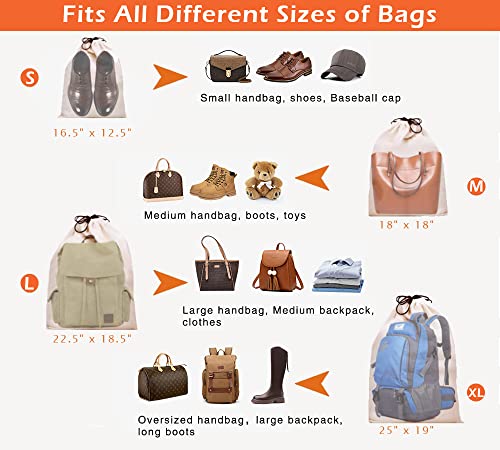 MISSLO Set of 3 Cotton Breathable Dust-proof Drawstring Storage Pouch Multi-functional Bag. Pack 3 S - Image 4