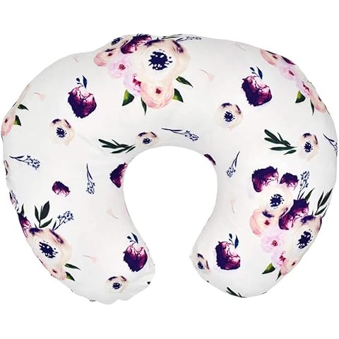Aisawate Baby Nursing Pillow Cover, Newborn U-Shaped Breastfeeding Pillowcase Cushion Cover 22.5x18 inch, Infant Support Pillowcase soft Stretchy for Infant Newborn Feeding Baby Boy and Girl (Flower) Cover