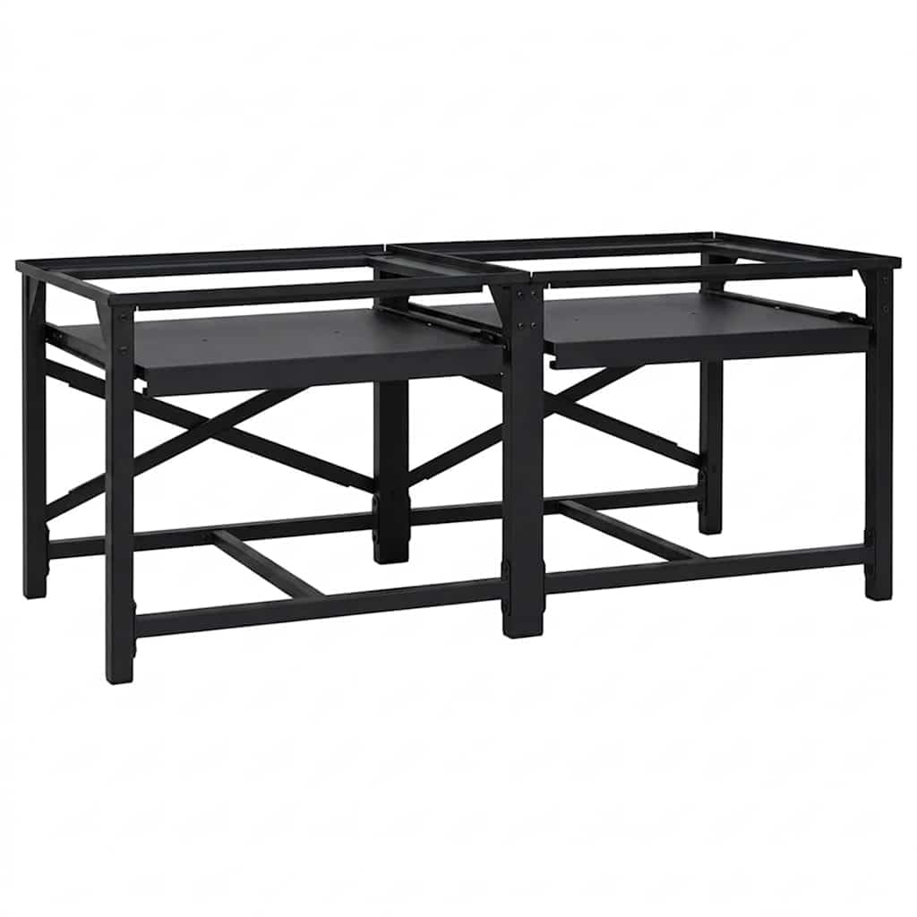 Pedestal para lavadora (2 unidades, 120 x 56 x 52 cm, acero), color negro
