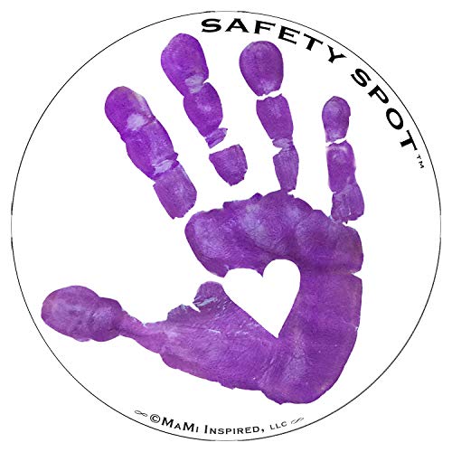 Image of Magnet - Kids Handprint for Car Parking Lot Safety - White Background (Purple)
