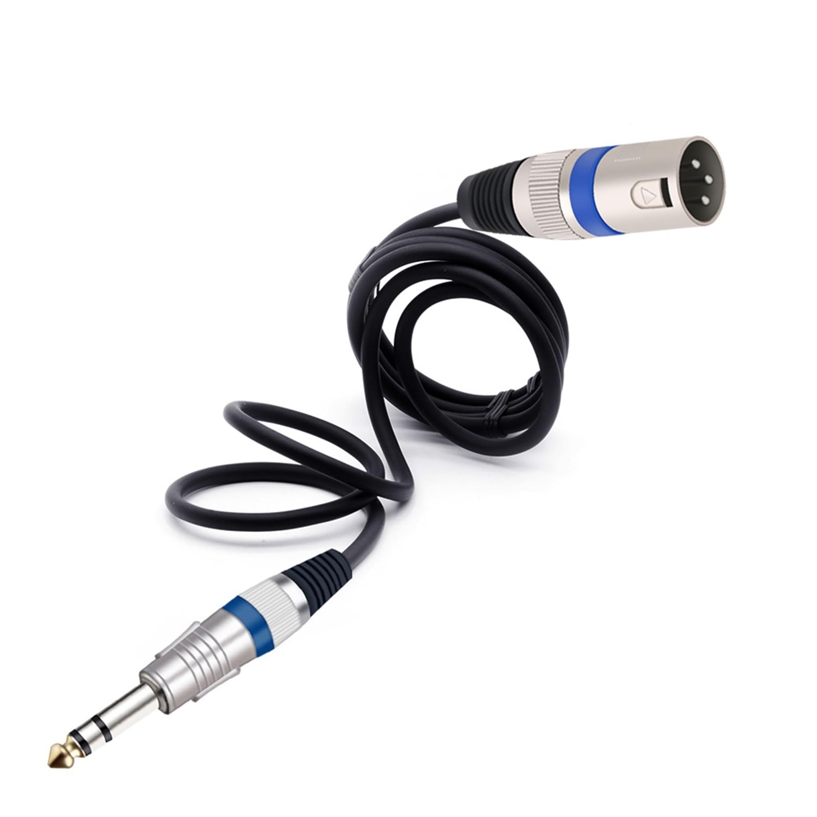 Kabel mikrofonowy stereo jack 6,35 mm 6,5 mm wtyczka na wtyk XLR 6,3 mm 1/4 cala do XLR mikrofon kabel audio do głośników wzmacniacz AMP 1 szt. (kolor: niebieski, rozmiar: 10 m)