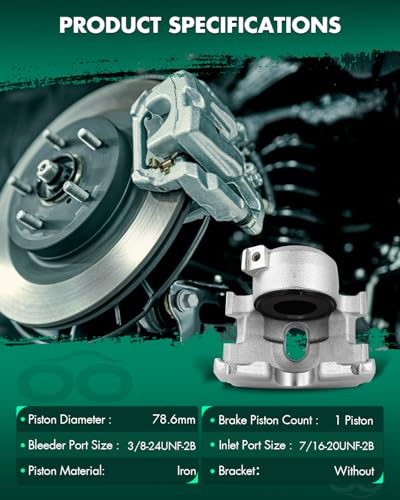 Image of SCITOO 184075 Front Right Passenger Side Brake Caliper Fits For Chrysler For Imperial 1974-1975,For New Yorker 1974-1978,For Newport 1974-1978,For Town & Country 1974-1977, Without Bracket,1PC