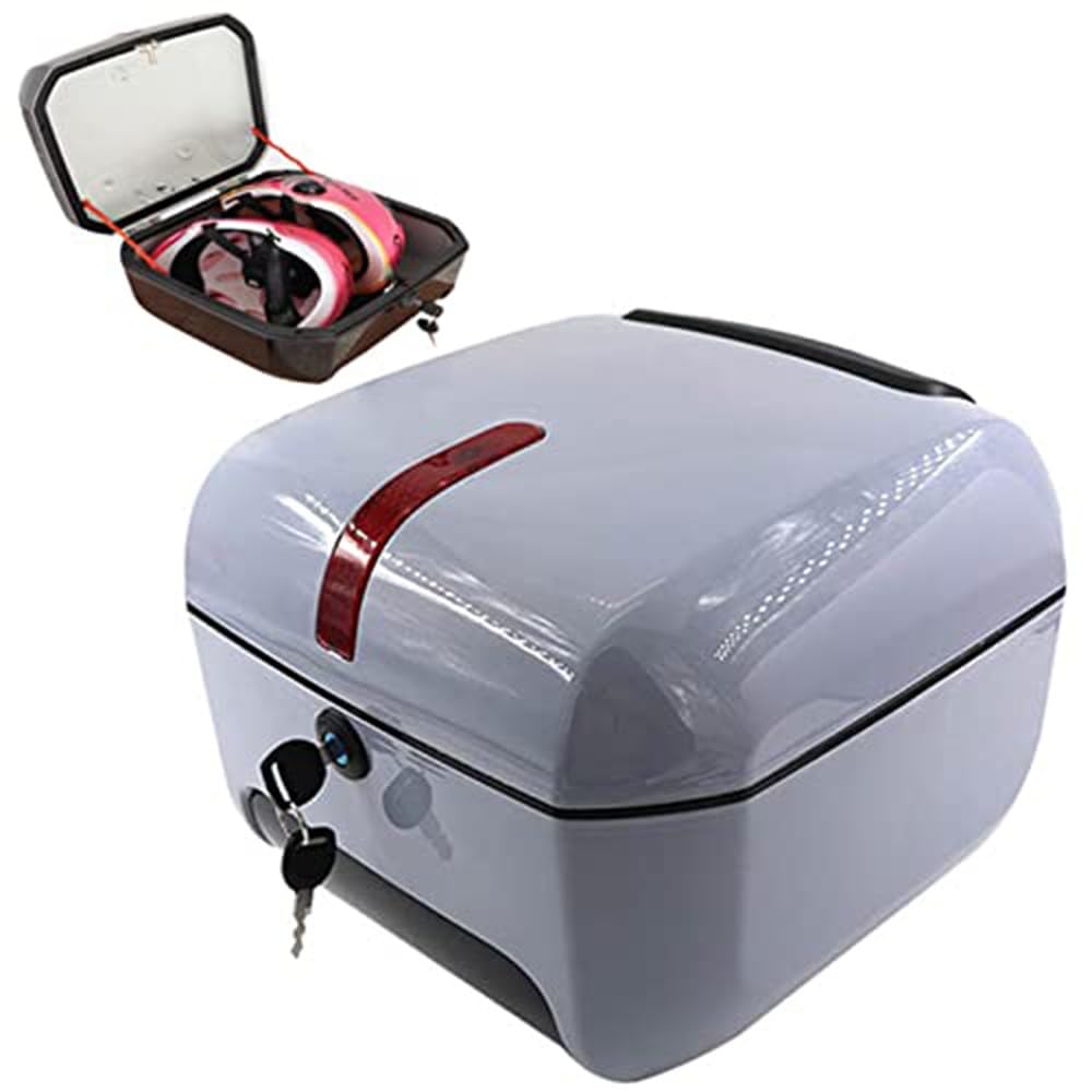 Topcase Casco Impermeable, Scooter Maleta Topcase, Caja De Moto Impermeable, con Llaves Y Accesorios De Montaje para Casco De Almacenamiento E