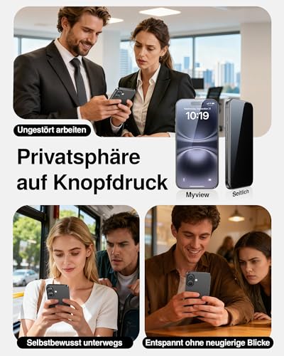 SMARTDEVIL 2 Pack MyView Sichtschutz für iPhone 16 Panzerglas – Ansicht 3