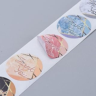 50 X Mixed Thank You Stickers, Adhesive Sticker TAG Labels, for Envelopes, Bubble Mailers and Bags, Mixed Color, 25mm