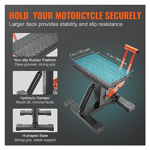 Regulowany hydrauliczny stół do podnoszenia motocykla, nośność 200 kg, wytrzymały stojak do konserwacji roweru crossowego, zwiększona odporność na korozję, idealny do garażu i warsztatu
