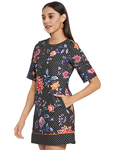 Image of RIVER Designer Printed Dress with Print Blocking