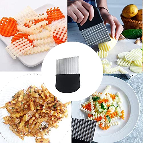 Mtskaeo 1 x French Wave Knife, Potato Cutter, Wave Cutter, Chip Cutter, Potato Wave Cutter, Stainless Steel Fruit Vegetable Salad Cutter Tool - Image 7