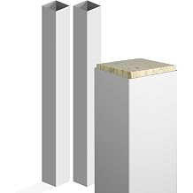Weatherables 5x5 Post Sleeve Weatherproof Premium Outdoor Vinyl Post Cover for Lasting Durability and Easy Installation on Decks, Patios, Porches or Mailbox Posts 5" x 5" x 60", 2 Pack, White