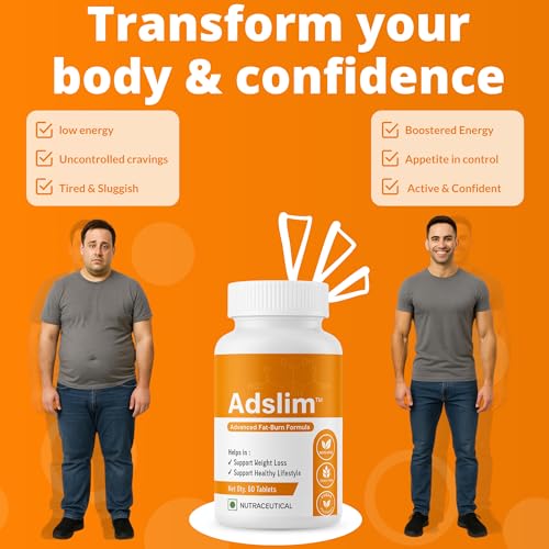 Image of Advanced Fat-Burn Formula | Natural Weight Loss Supplement with Garcinia, CLA, Green Tea, ACV, Forskolin | Non-GMO, Gluten-Free, Vegan | 60 Tablets