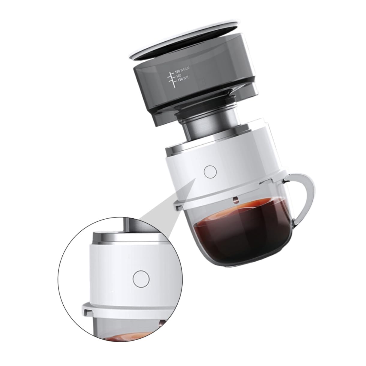 YARNOW Macchina per Caffè Automatica a Goccia Portatile 160ml Filtro Fine in Acciaio Inox per Ufficio e Attività All'aperto Stili multipli