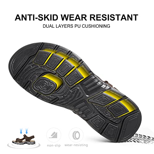 Camel Men's Sandals Genuine Leather Sport Open Toes Sandals Casual Elastic Beach Slippers For Summer #TOP2