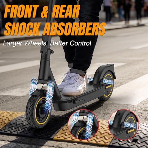 Image of VOLPAM Electric Scooter for Adult, Dual Suspension, 19 /22MPH, 500W /800W /350W Motor, 60 /40 /31 /23 /16Miles Long Range, Dual Braking, Max Load 264 lbs