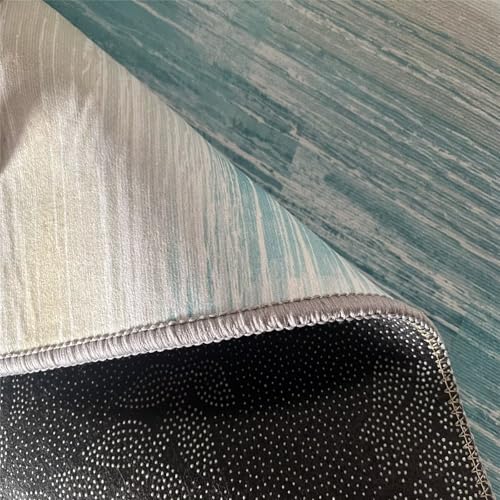 Tapis d'entrée bleu 40x60cm au motif minimaliste flou
