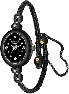 Formal Analogue Women's Watch(Black Dial Womens Standard Black Colored Strap)-IGP002