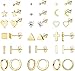 MILACOLATO 18 Paar Edelstahl Ohrstecker Set für Damen Herren Zierliche Ohrringe Kleine CZ Herz Mond Stern Geometrische Ohrstecker Knorpel Ohrringe Trague Ohrstecker Huggie Creolen