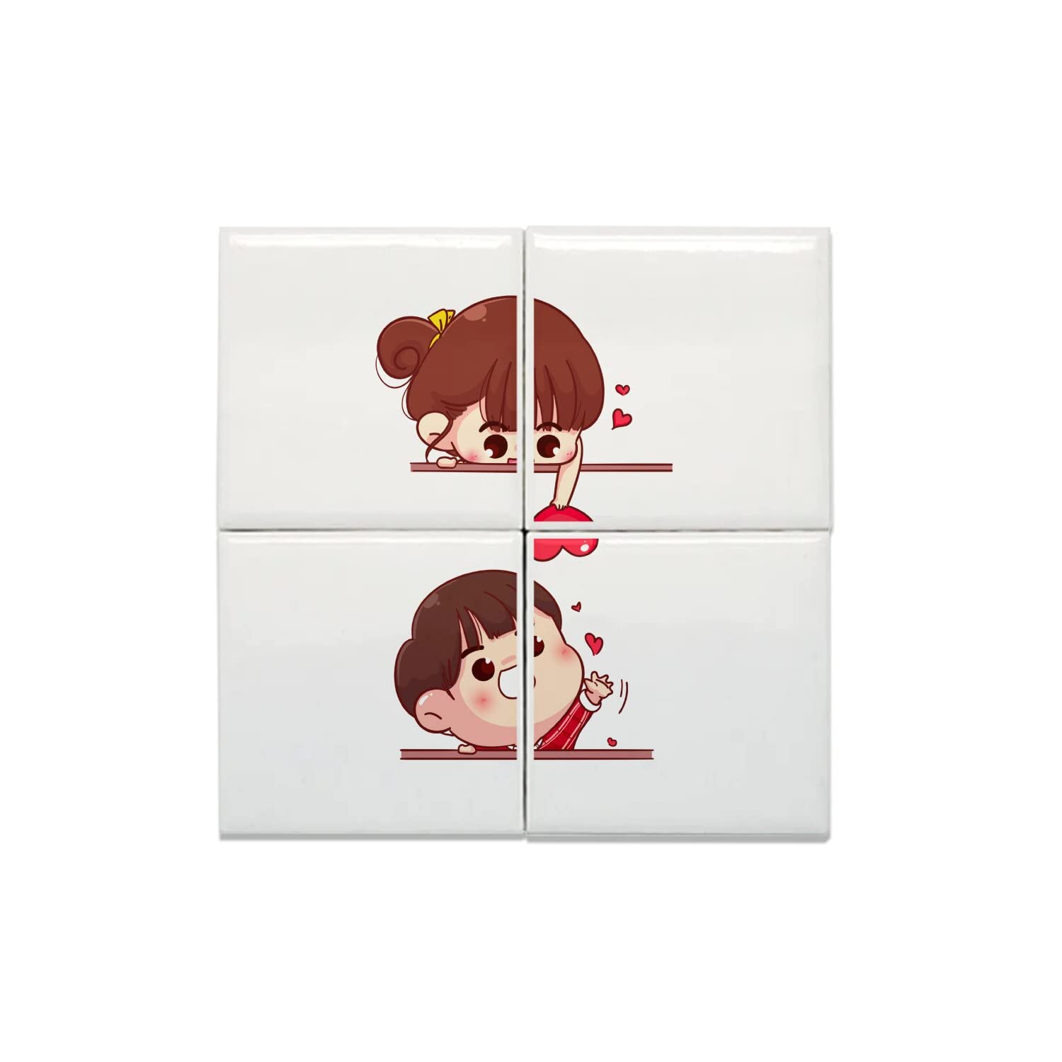 Carreaux céramique décoratifs 15x15 cm par 4 motif couple style japonais