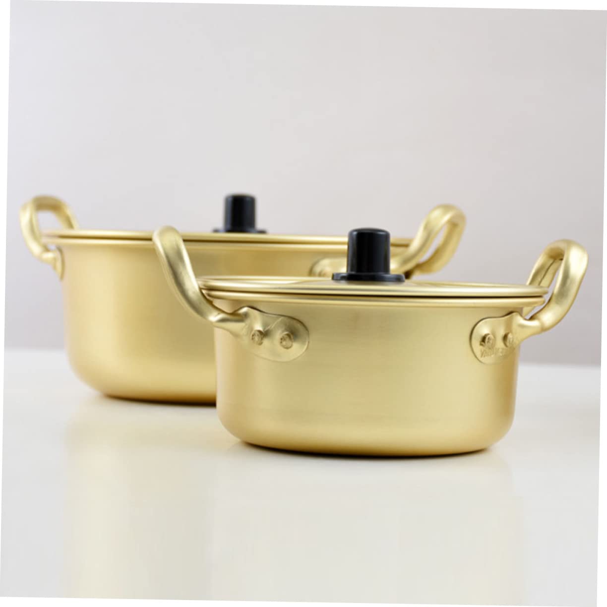 OFFSCH 1 Set Ramen Cooking Pot with Double Handles Multi Function Instant Noodle Pot for Household and Picnic Use Lightweight Korean Style Kitchen Supply