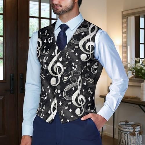 Men’s Casual Suit Vest V Neck 4 Button Business Dress Vest Slim Fit Waistcoat Oversized Vests Jackets S-4XL3