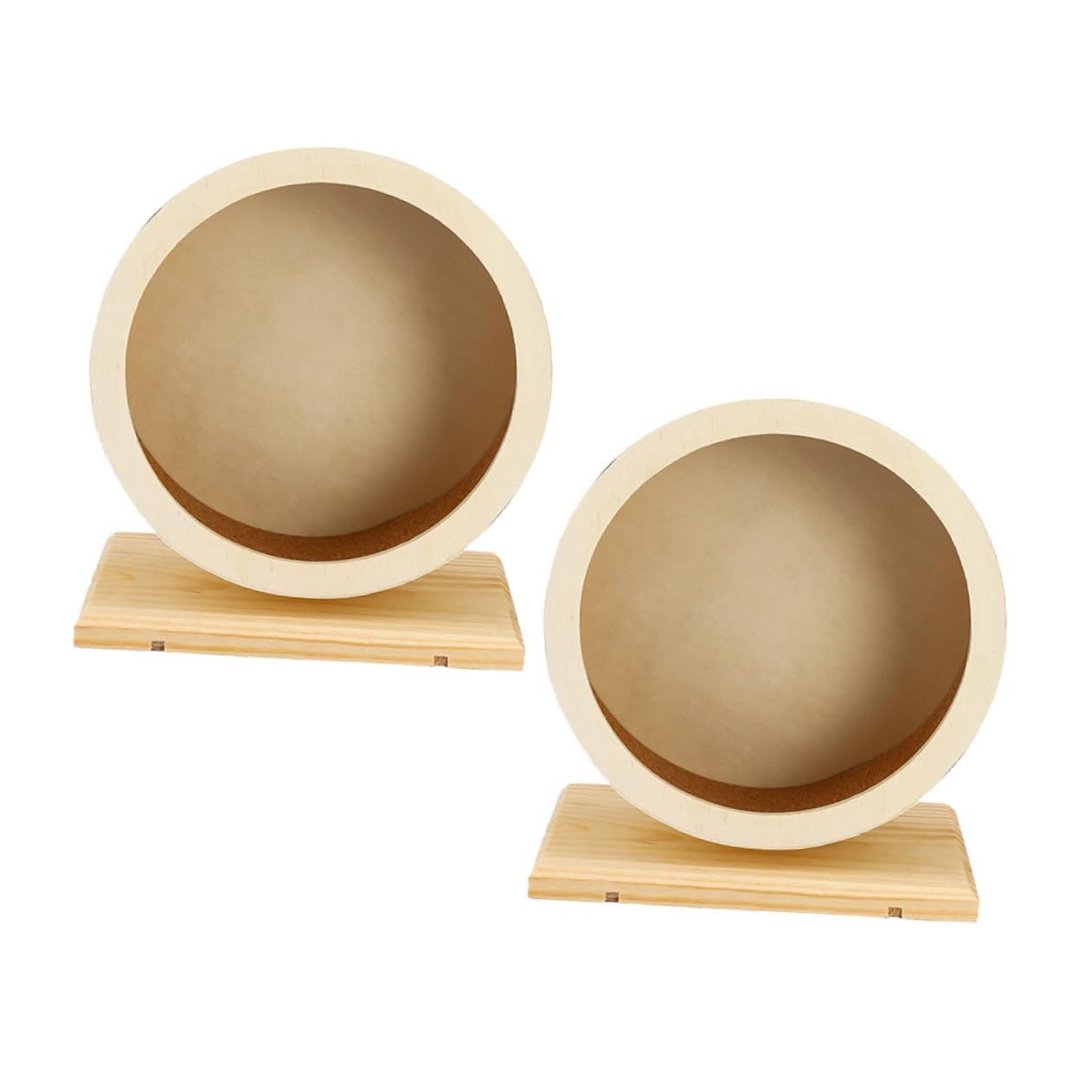 2 Piezas Rueda de Hámster Silenciosa de Madera Juguete para Hámster con Revestimiento Suave y Resistente Arañazos Ratas y Erizos para Correr Jaula