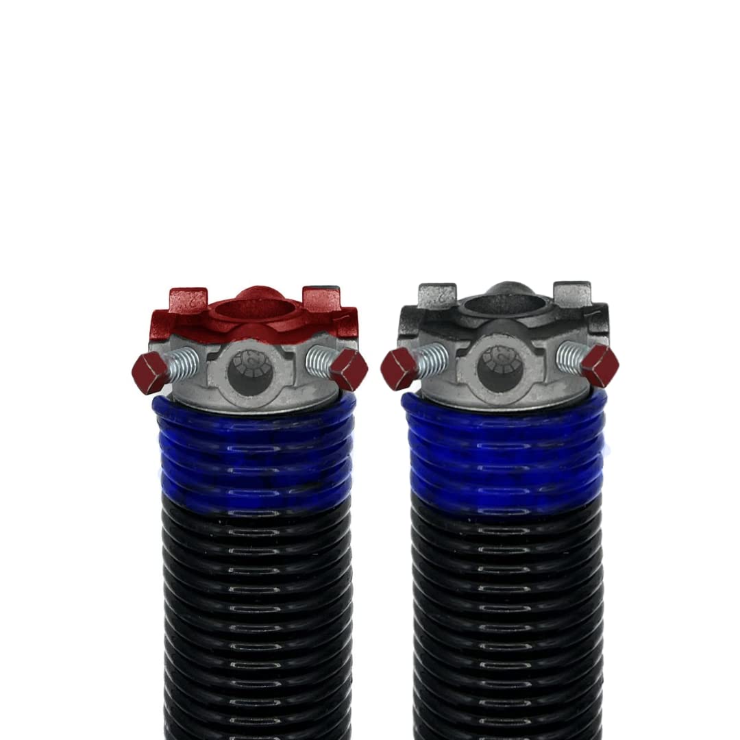 MIN 16,000 Cycles (0.262x2"x36") Pair of 2" Garage Door Torsion Springs Set with Non-Slip Winding Bars & Gloves, High Quality Precision Electrophoresis Black Coated, for Replacement & Installation
