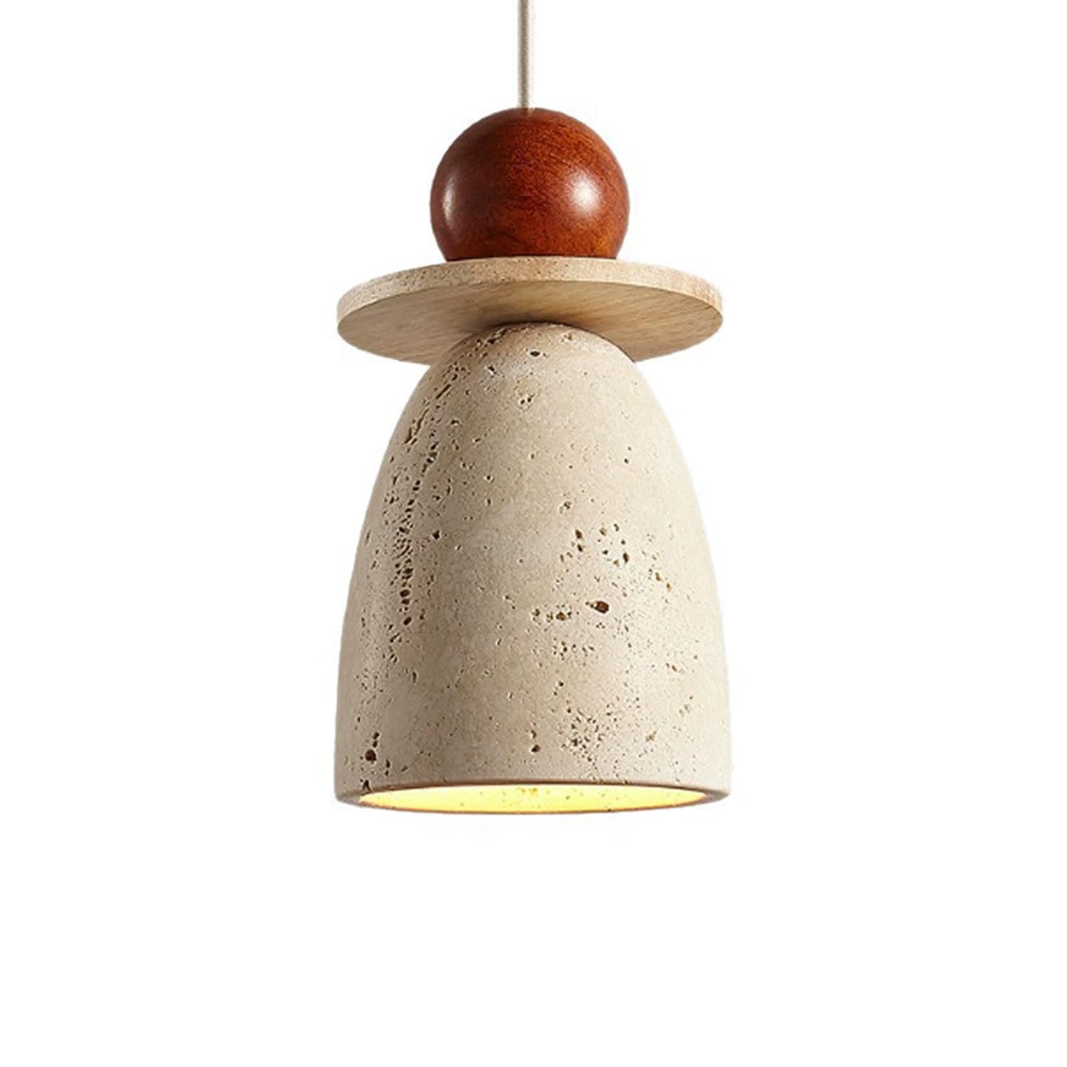 Lampada a sospensione in travertino giallo Lampadario a da 8,6 pollici in pietra di porosa naturale Decorazioni for la casa Illuminazione Decorazione